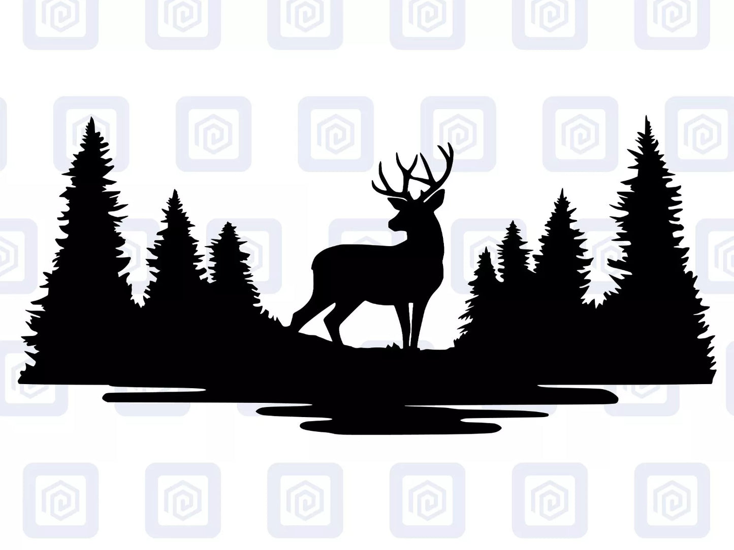 LARGE Deer Forrest Woodland Vinyl Decals For Camper Van Caravan Sticker Graphic