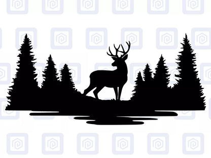 LARGE Deer Forrest Woodland Vinyl Decals For Camper Van Caravan Sticker Graphic