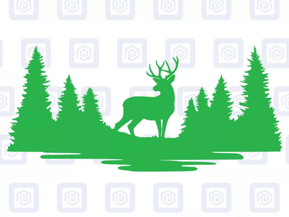 LARGE Deer Forrest Woodland Vinyl Decals For Camper Van Caravan Sticker Graphic