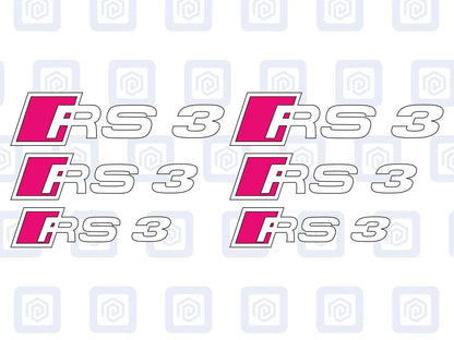 Audi RS3 Style Brake Caliper Decals A3 Hatch Sportback Sticker Logos (set of 6)