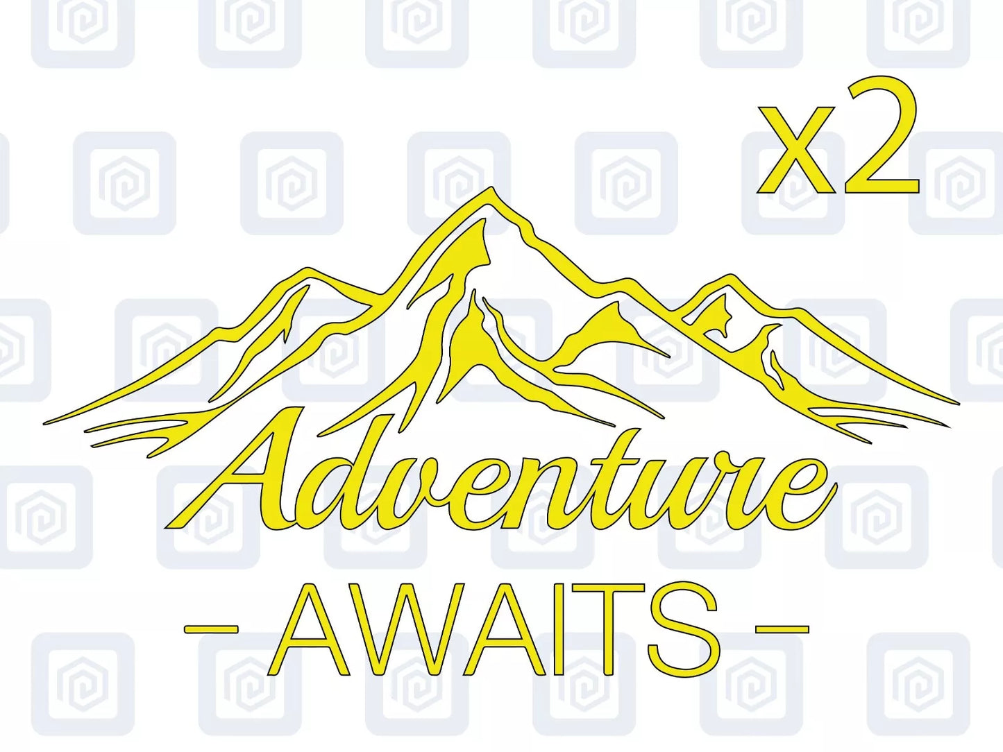 2x Adventure Awaits Vinyl Decals For Camper Motorhome Caravan Sticker Graphic