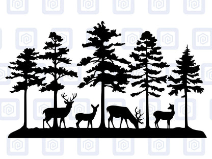 LARGE Forrest Deer Wood Fawn Decal Campervan Van Caravan Sticker Graphic