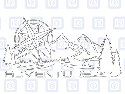 Adventure Mountain Wood Vinyl Decals For Camper Van Caravan Sticker Graphic