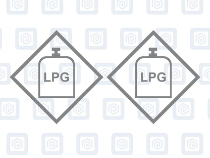 LPG Gas Warning Sign Custom Colour sticker logos (set of 2)