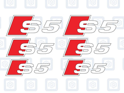 Audi S5 Brake Caliper Decals 2 Colour Fits A5 S5 RS5 5 High Temp Sticker Logos