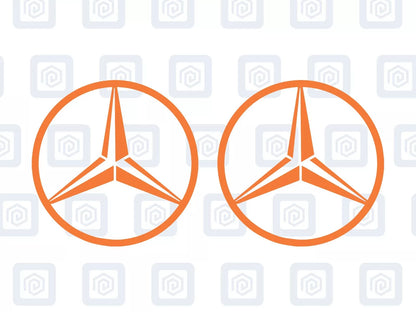 Mercedes Benz Style Vinyl Decal Sticker Logo x 2 AMG A B C E S CLASS