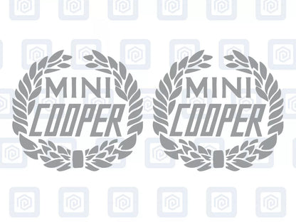 Classic Cooper Crest Fits MINI BMW ROVER AUSTIN Decal sticker logos (set of 2)