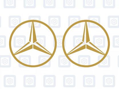 Mercedes Benz Style Vinyl Decal Sticker Logo x 2 AMG A B C E S CLASS