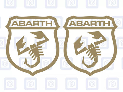 Fiat Abarth 500 595 695 Crest Scorpion Decal Sticker Pair (Set of 2)