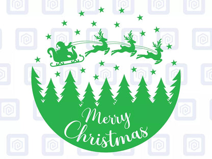 Merry Christmas Round Scenic Sticker Special Wall Art Vinyl Wall Sticker Decal