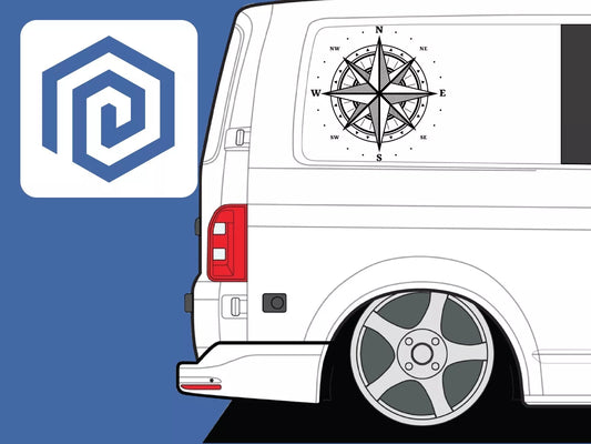 Compass Vinyl Decal For Camper Van Caravan Motorhome Sticker Graphic Campervan