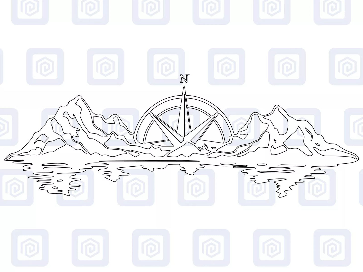 XL Mountain Compass Scenic Vinyl Decals For Camper Van Caravan Sticker Graphic