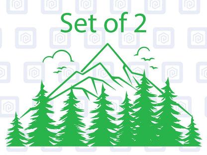 2x Scenic Mountain Vinyl Decals For Camper Van Caravan Sticker Graphic