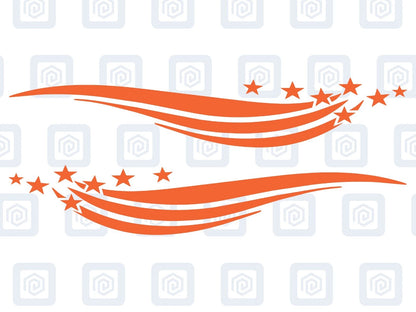 Star Band Stripe Vinyl Decals For Campervan Motorhome Caravan Sticker Graphic