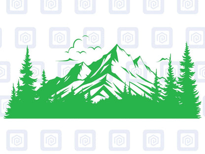LARGE Mountain Forrest Nature Vinyl Decal Camper Van Caravan Sticker Graphic