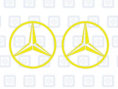 Mercedes Benz Style Vinyl Decal Sticker Logo x 2 AMG A B C E S CLASS