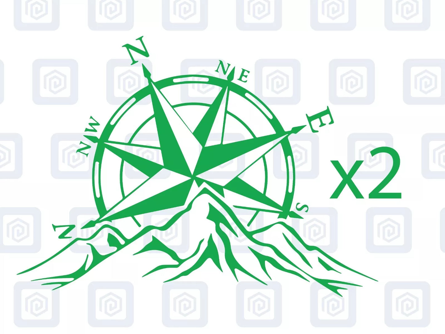 Compass Mountain Vinyl Decals For Campervan Van Caravan Sticker Graphic