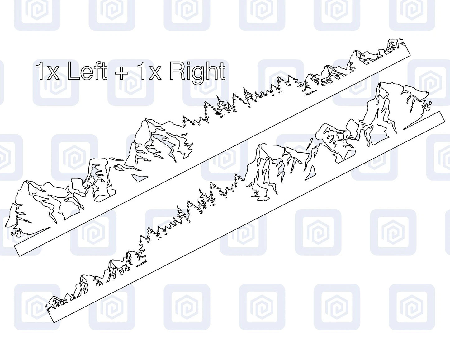 2x Mountain Range Side Stripe Vinyl Decals Camper Van Caravan Sticker Graphic
