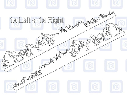 2x Mountain Range Side Stripe Vinyl Decals Camper Van Caravan Sticker Graphic