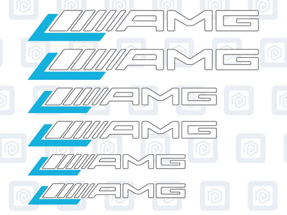 AMG Brake Caliper Decals sticker logos (set of 6)
