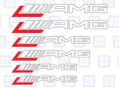 AMG Brake Caliper Decals sticker logos (set of 6)