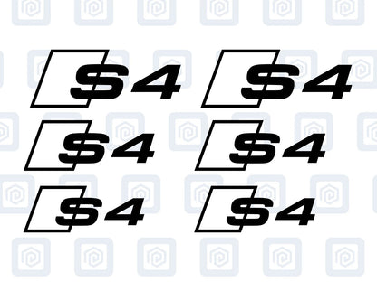Audi S4 Style Brake Caliper Decals Fits A4 S4 B7 B8 B9 sticker logos (set of 6)