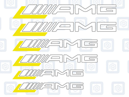 AMG Brake Caliper Decals sticker logos (set of 6)