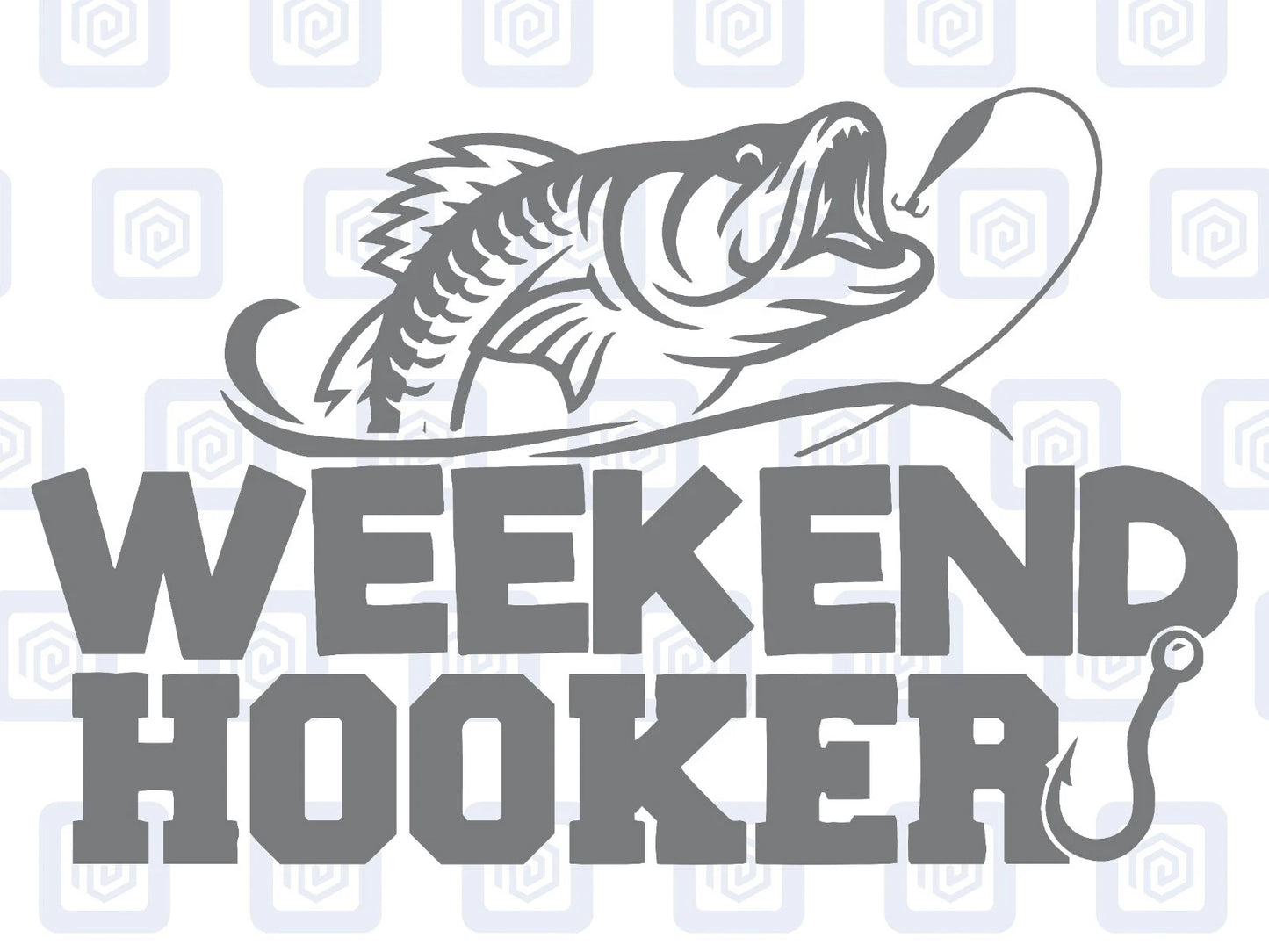 Weekend Hooker Fishing Vinyl Decal For Camper Van Motorhome Sticker Campervan