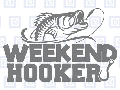 Weekend Hooker Fishing Vinyl Decal For Camper Van Motorhome Sticker Campervan