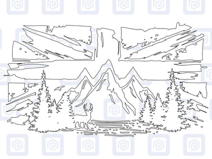 Union Jack Mountain Deer Vinyl Decals For Camper Van Caravan Sticker Graphic