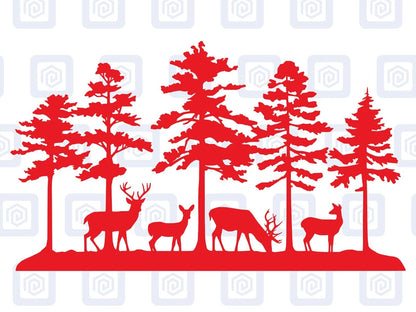 LARGE Forrest Deer Wood Fawn Decal Campervan Van Caravan Sticker Graphic