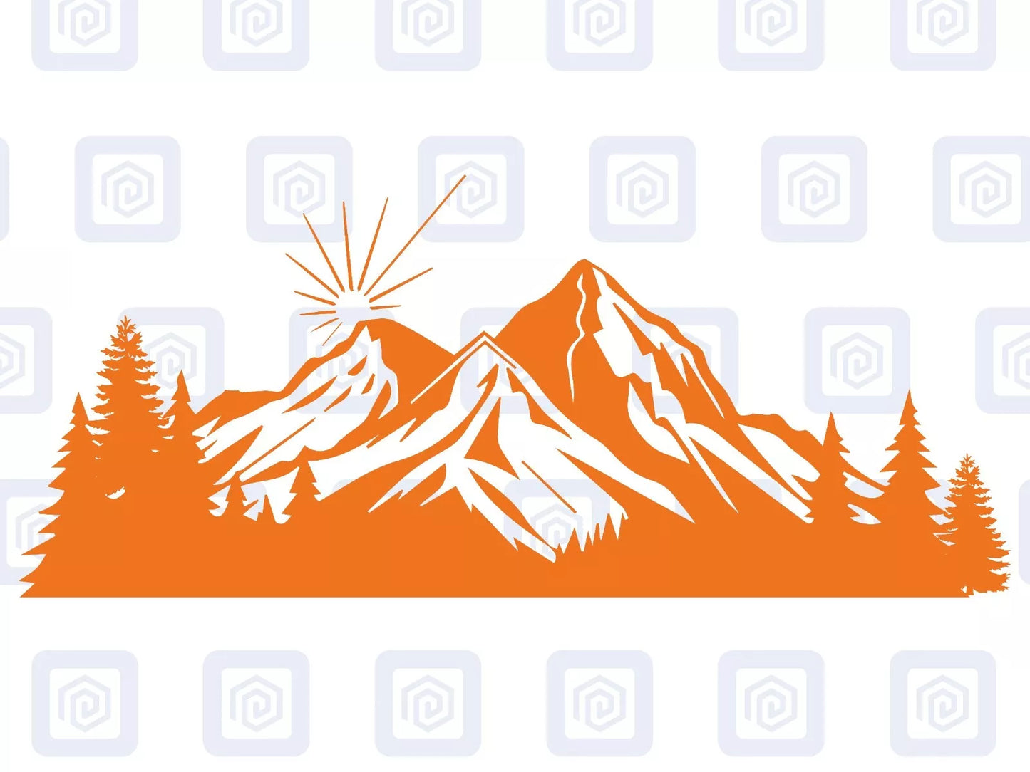 LARGE Mountain Forrest Hiking Lake Nature Vinyl Decal Camper Van Caravan Sticker