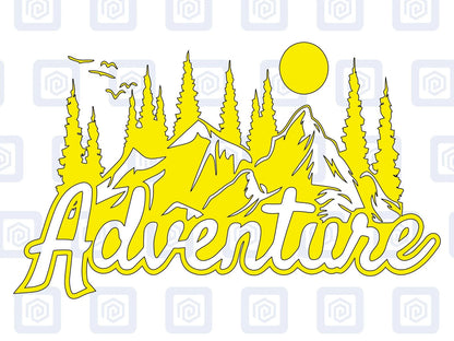 Adventure Mountain Vinyl Decal For Campervan Van Caravan Sticker Graphic Camping