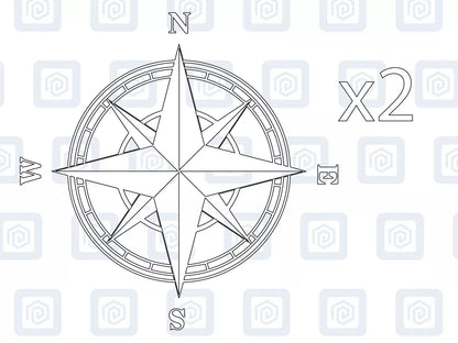 2x Compass Vinyl Decals For Camper Motorhome Caravan Sticker Graphic Nautical