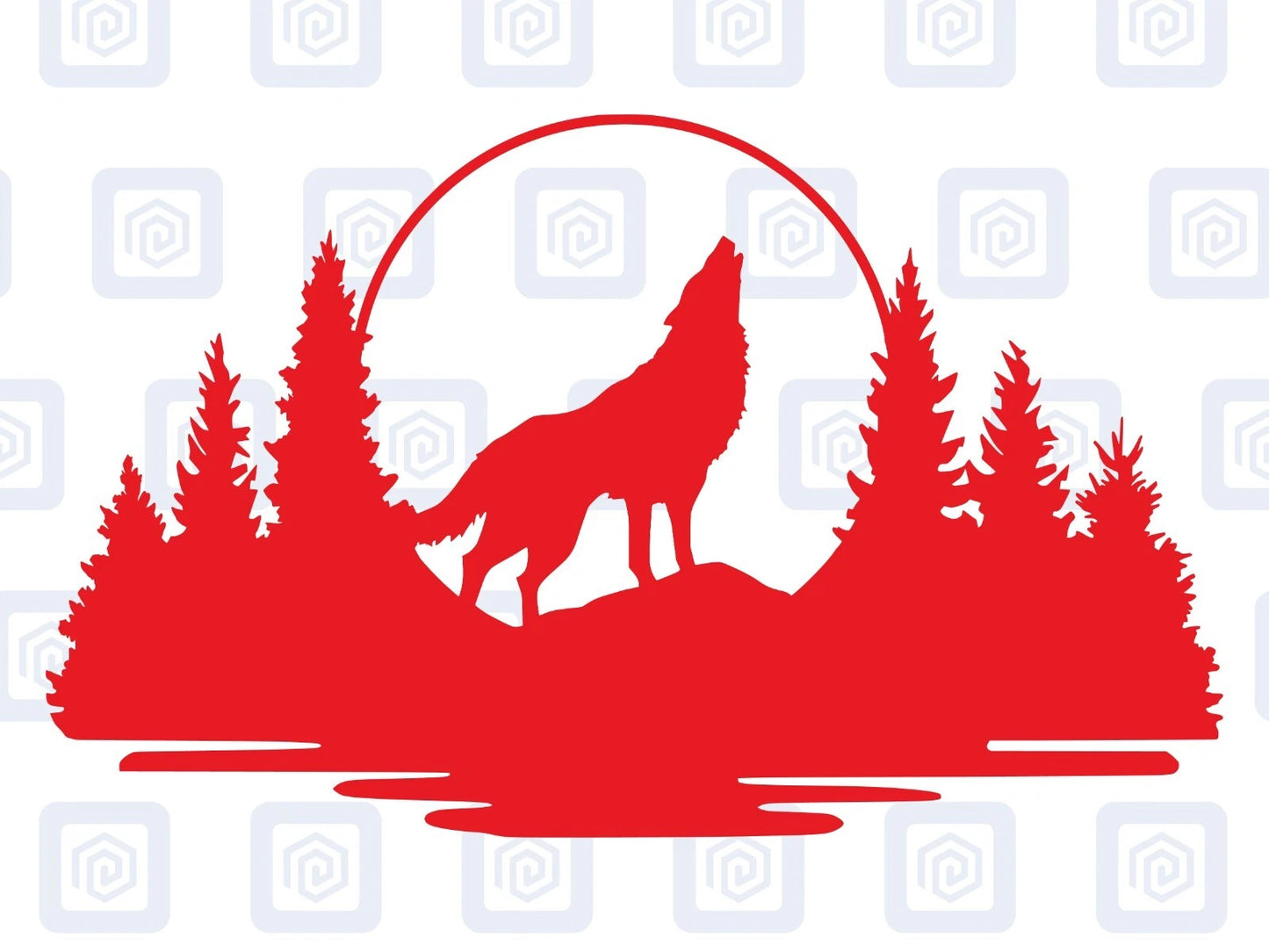 LARGE Forrest Howling Lake Wolf Wood Decal Campervan Van Caravan Sticker Graphic