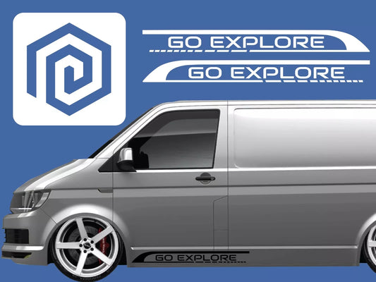 Go Explore Side Graphics Vinyl Decal For Camper Van Caravan Motorhome Sticker