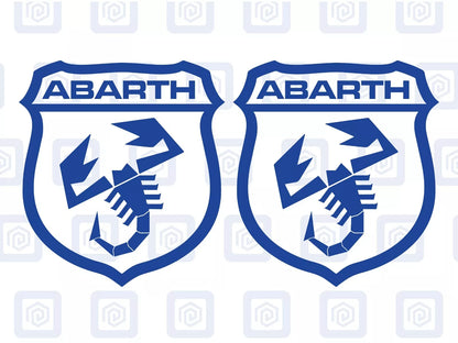 Fiat Abarth 500 595 695 Crest Scorpion Decal Sticker Pair (Set of 2)