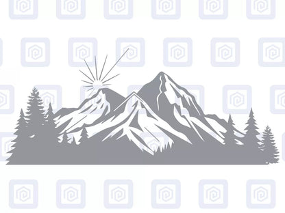 LARGE Mountain Forrest Hiking Lake Nature Vinyl Decal Camper Van Caravan Sticker