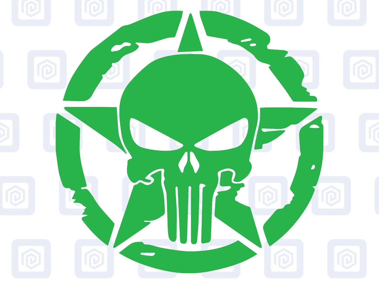 Skull Star Punisher Circle Decals For Camper Van Caravan Sticker Graphic