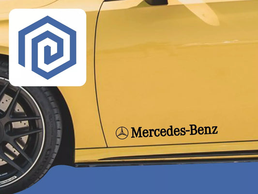 Mercedes Benz Side Skirt Style Vinyl Decal Sticker Logo x 2 AMG A B C E S CLASS