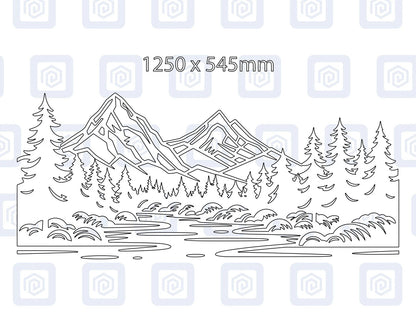 XL Mountain River Scenic Vinyl Decals For Camper Van Caravan Sticker Graphic
