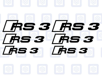 Audi RS3 Style Brake Caliper Decals A3 Hatch Sportback Sticker Logos (set of 6)