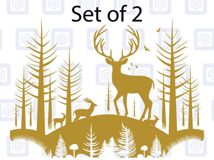 2x Scenic Woodland Mountain Vinyl Decals For Camper Van Caravan Sticker Graphic