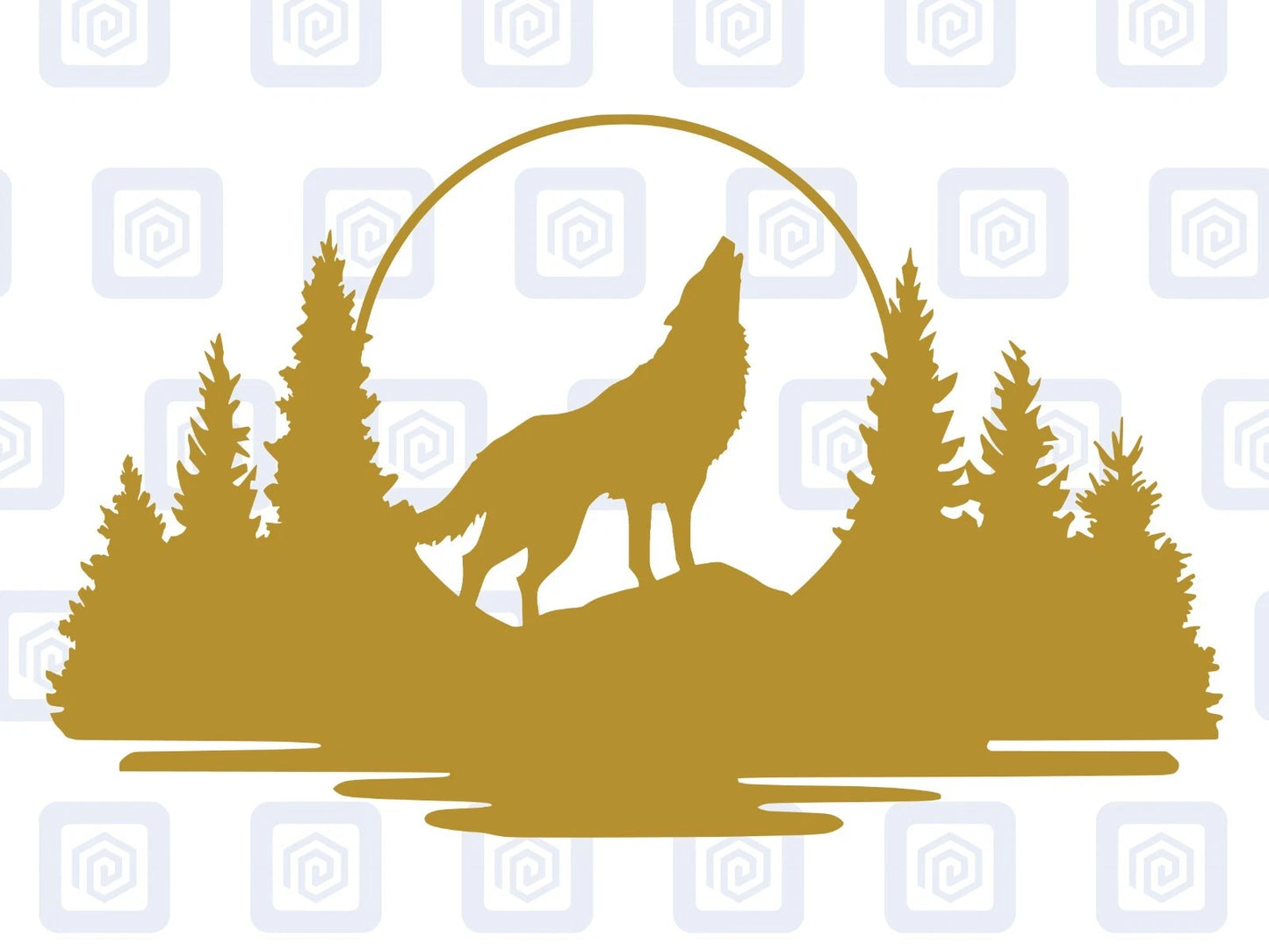 LARGE Forrest Howling Lake Wolf Wood Decal Campervan Van Caravan Sticker Graphic