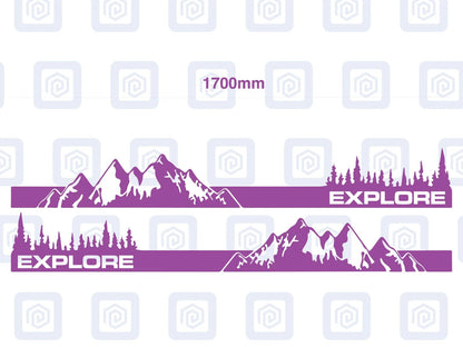 2.2m Explore Full Side Vinyl Decals For Campervan Motorhome Caravan Graphic Sill