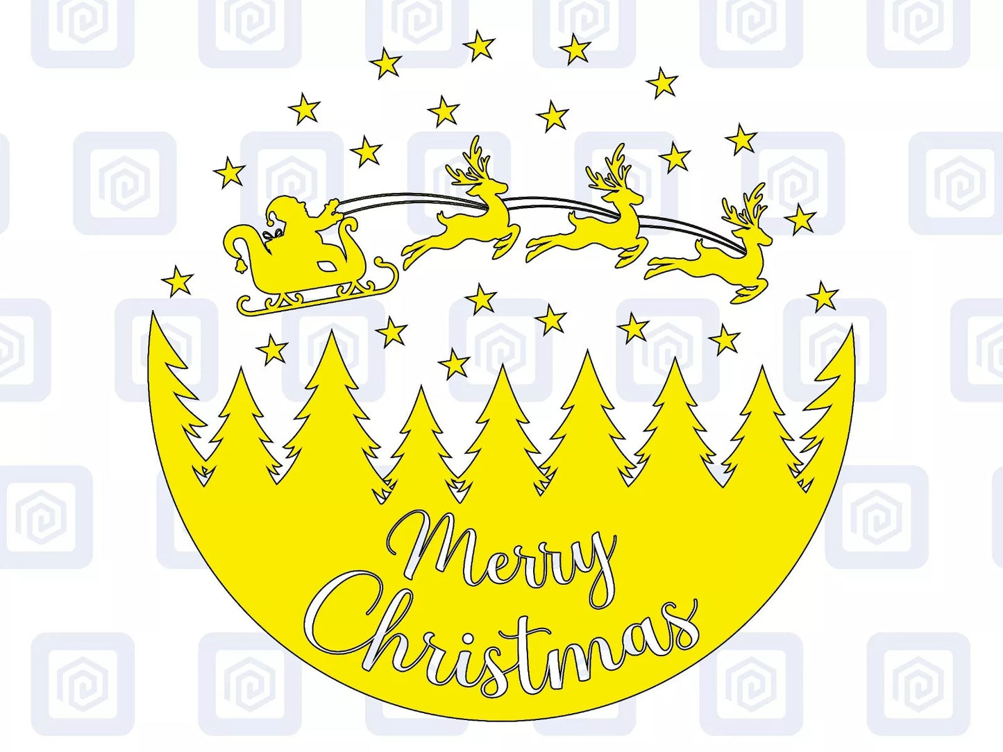 Merry Christmas Round Scenic Sticker Special Wall Art Vinyl Wall Sticker Decal