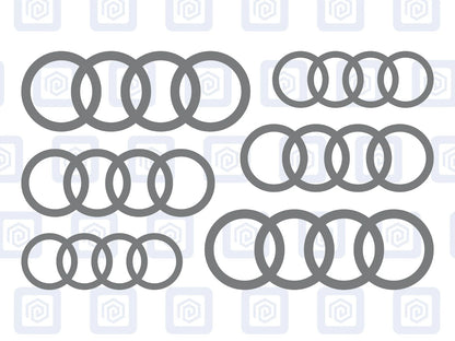 Rings Brake Caliper Decal Style Stickers Fits A3 A4 A5 A6 TT - 3 SIZES - x 6