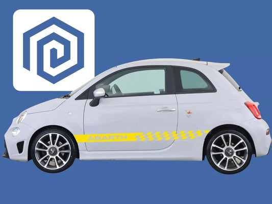 Fiat Abarth 500 595 695 Side Stripe Decal Sticker (Set of 2) Twin Air Sport Pop
