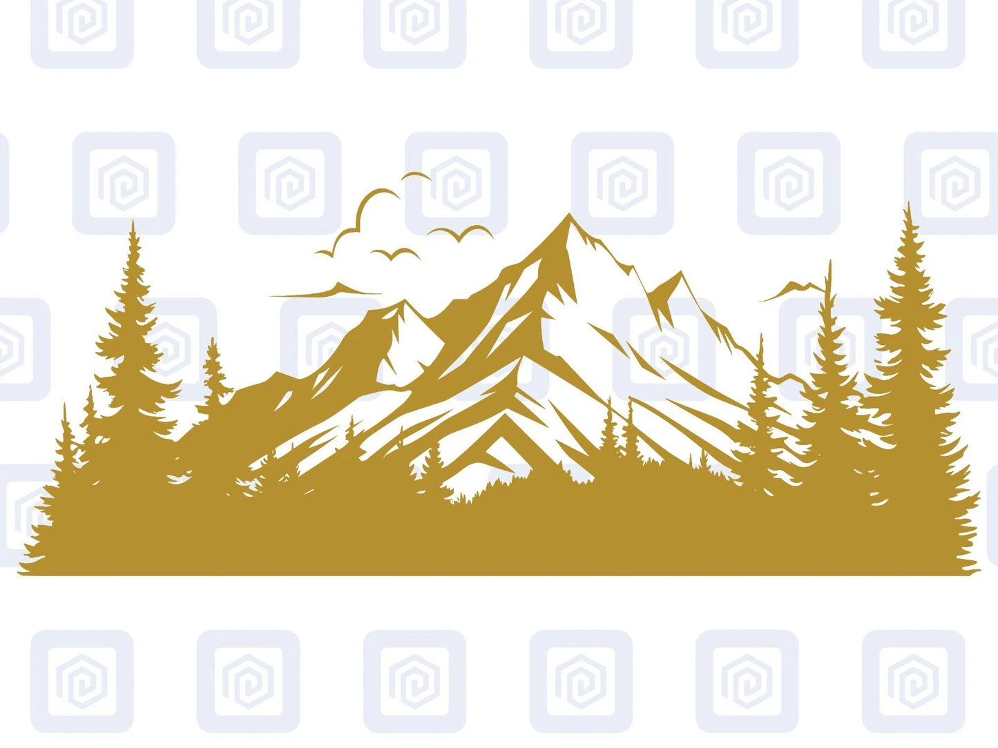 LARGE Mountain Forrest Nature Vinyl Decal Camper Van Caravan Sticker Graphic