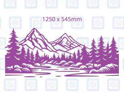 XL Mountain River Scenic Vinyl Decals For Camper Van Caravan Sticker Graphic